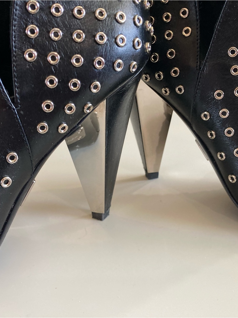 Michael Kors Black Studded Pointed Toe Ankle Booties - Picture 6 of 8
